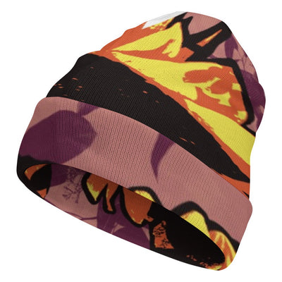 Knitted hat with print - Sunflower