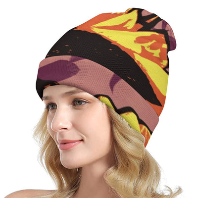 Knitted hat with print - Sunflower